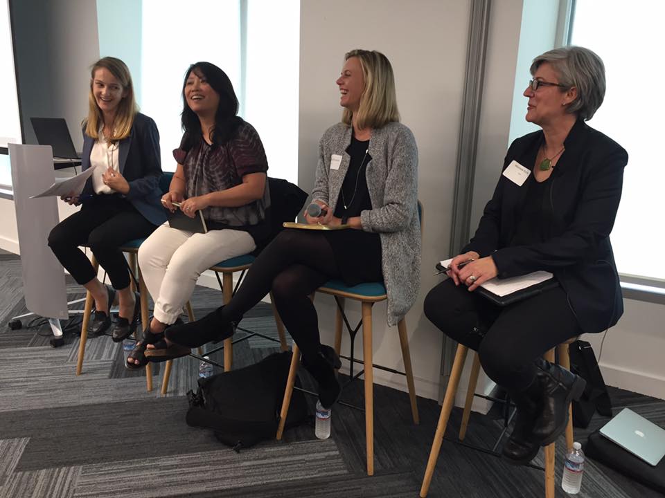 Left to right: Sarah Pipes (KPMG), Chenxi Wang (Jane Bond Project), Steffi Bryson (Uber), Michelle Avary (Aeris) Photo credit: Caroline Wong