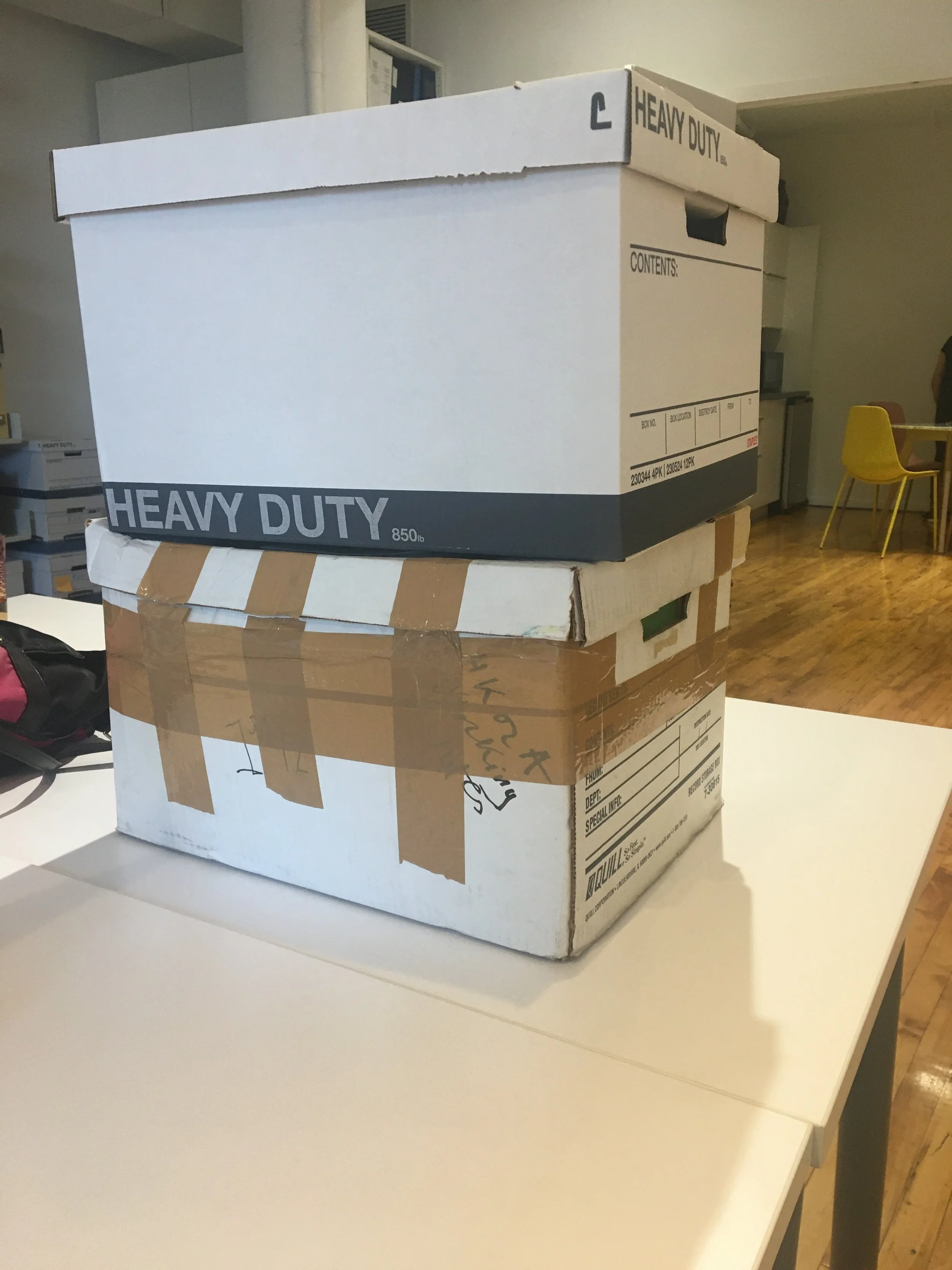 As the Project Archivist at the Reversible Destiny Foundation, which is the artists’ foundation for Arakawa and Madeline Gins, I have been creating a processing plan and begun the physical rehousing and cataloging of over 300 document boxes of docum…