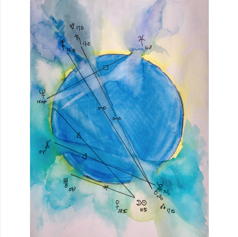 Portrait of the new moon/solar eclipse in Cancer - July 2, 2019