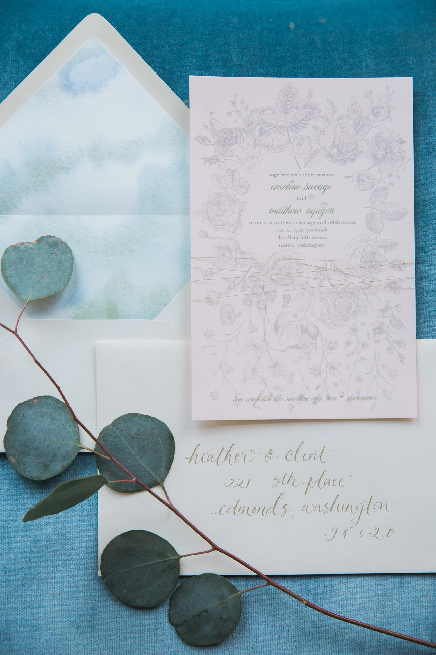 copperwillow.com | Rainy Day Wedding Ideas | Umbrella Themed Wedding Invitations | Copper Willow Paper Studio | Alante Photography