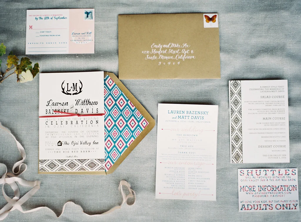 copperwillow.com | gold foil invitations | ojai valley inn & spa