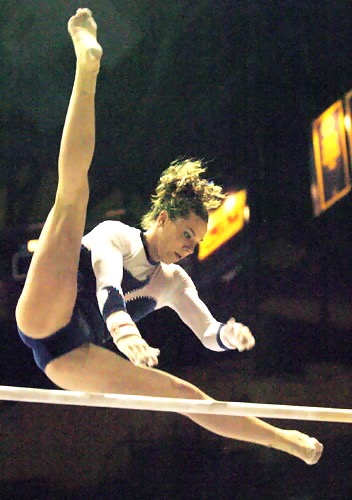 The only surviving acrobatic shot from my Cal gym days: wish it was from a different angle.