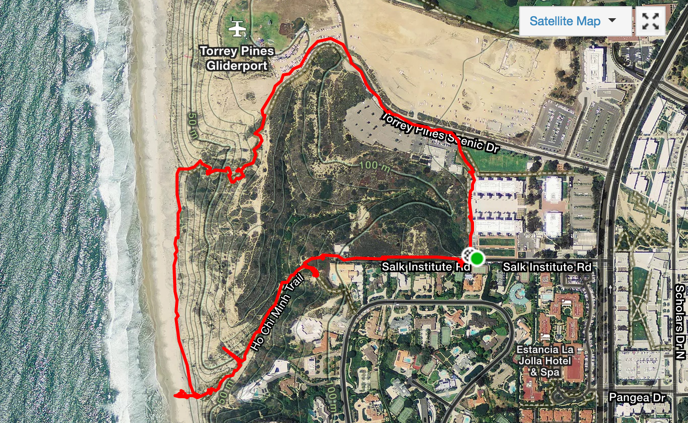 An approximately correct map of our hike, created by Strava .