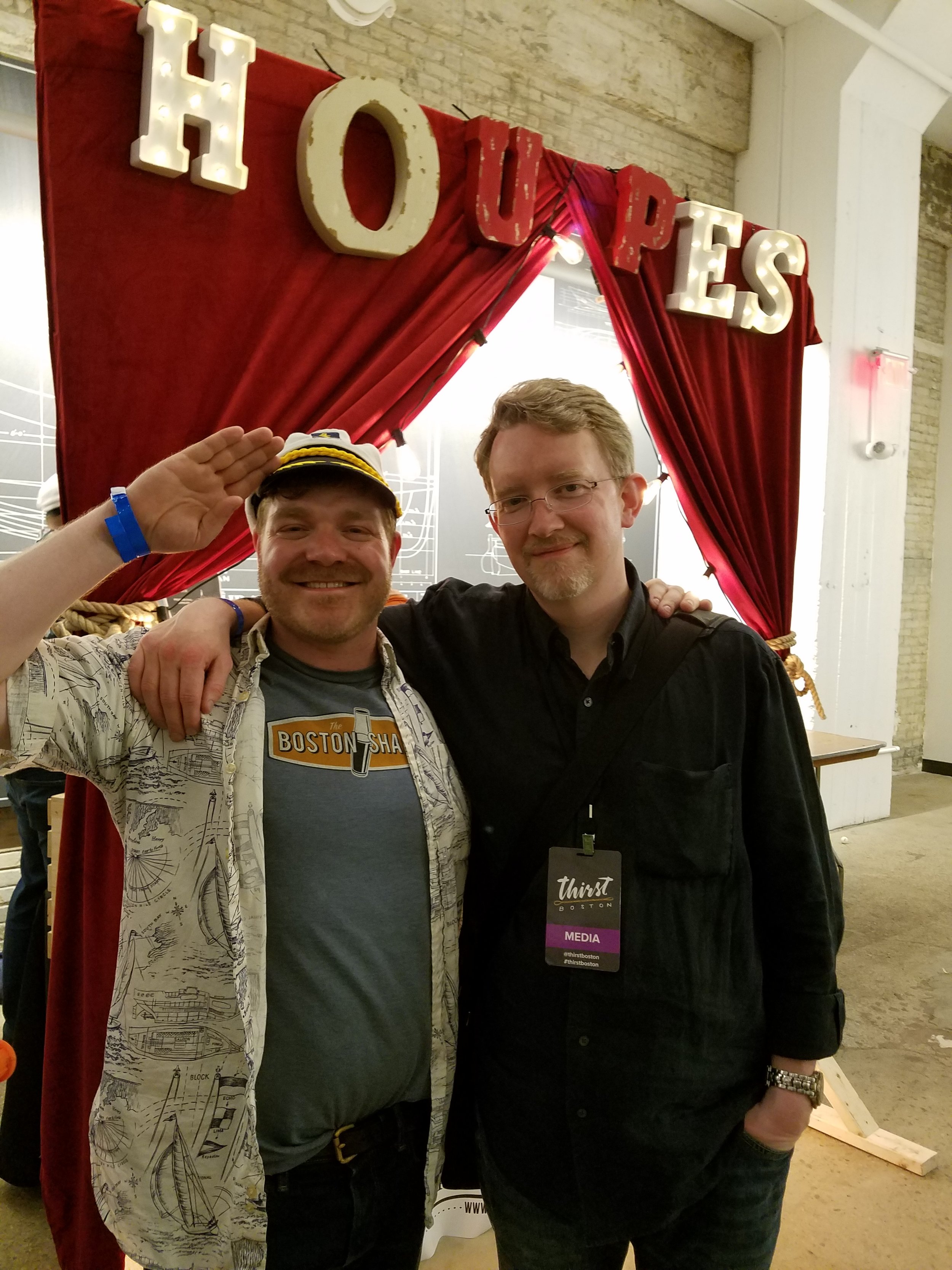 Hanging out with Lonnie Newburn of the Boston Shaker, one of Thirst's sponsors. I don't really remember taking this picture...