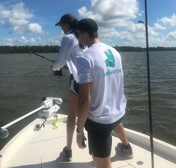 Melindy fighting a 200lb. plus Lemon Shark