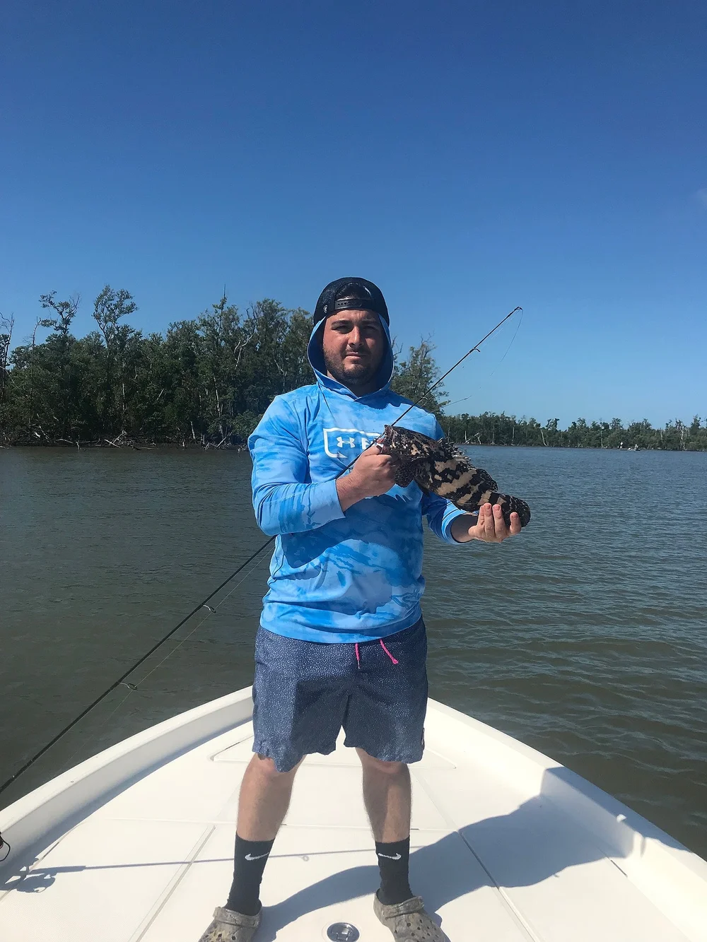 Yamil caught this little Goliath but thought it was a big Snook the way it fought. They are making a comeback in the back country.