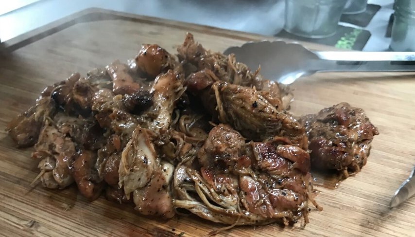 Pulled smoked lamb