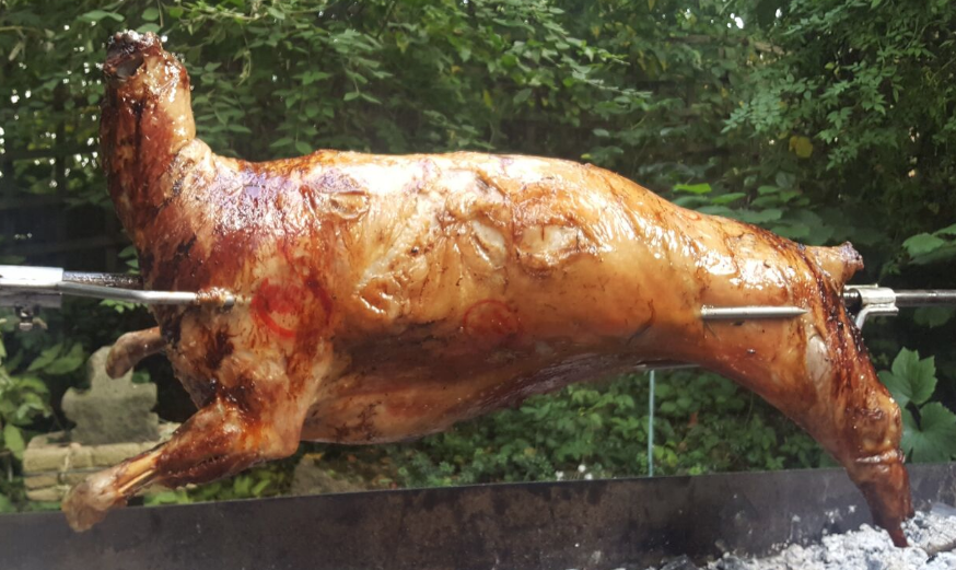 Spit roast lamb