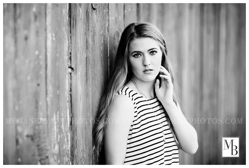black and white senior photo