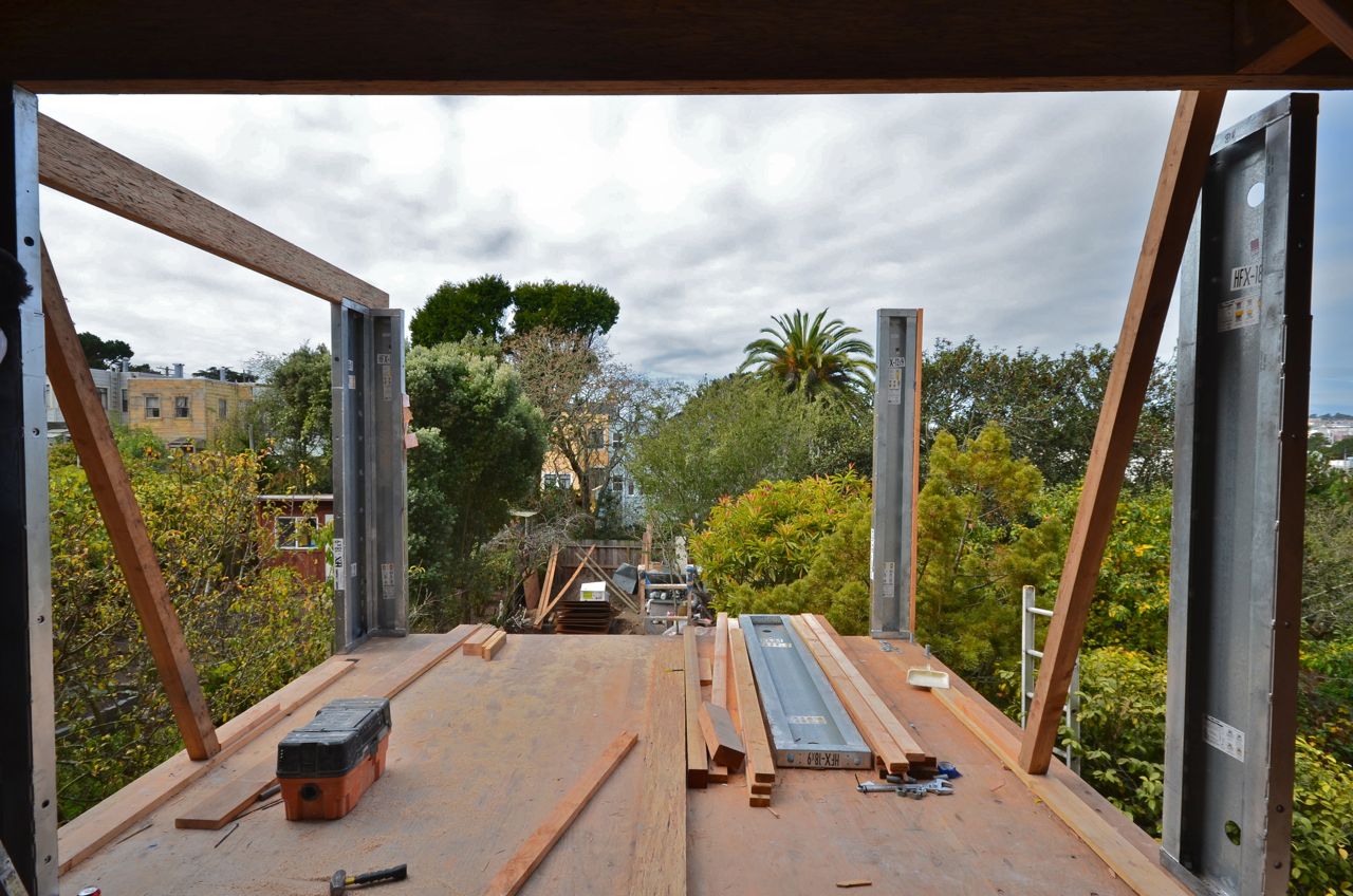 second floor steel shear walls