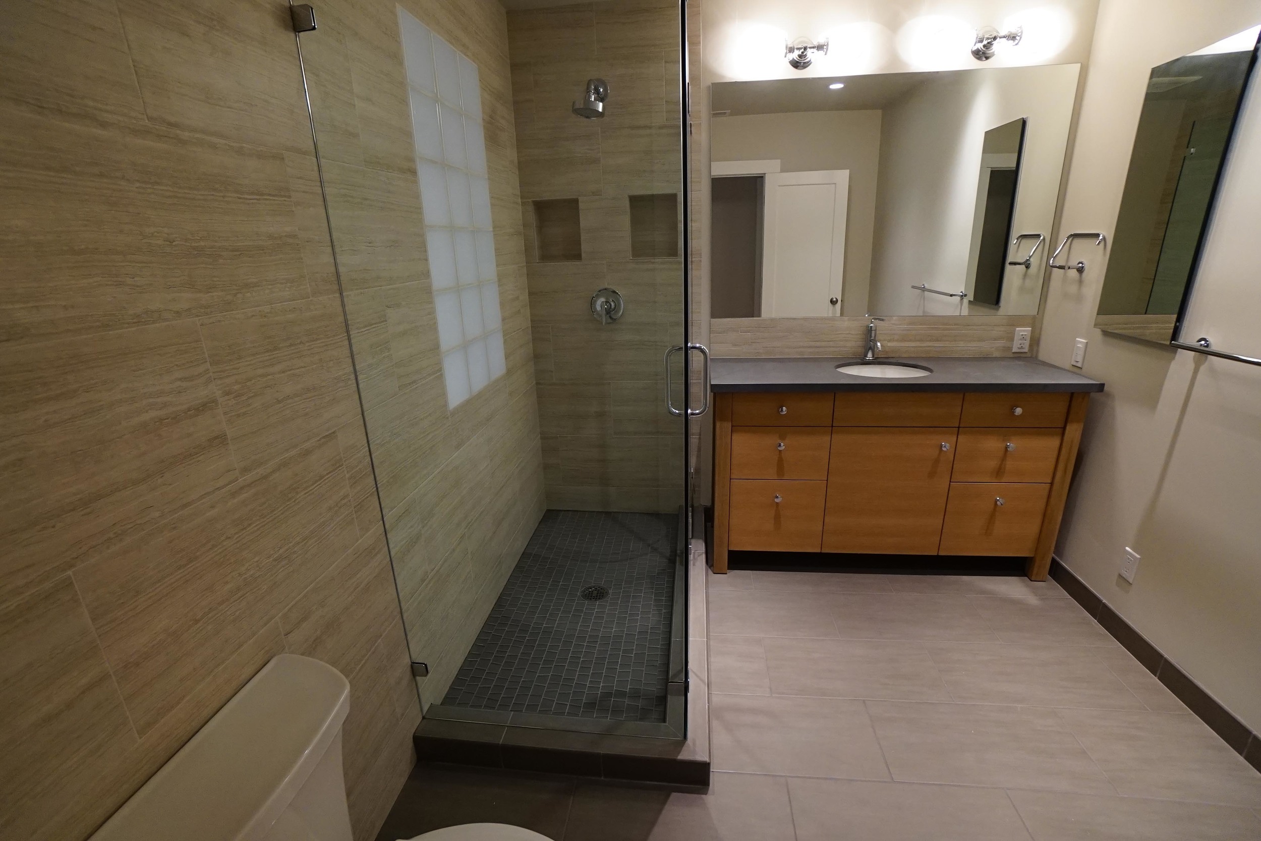 Verticle sawn oak vanity