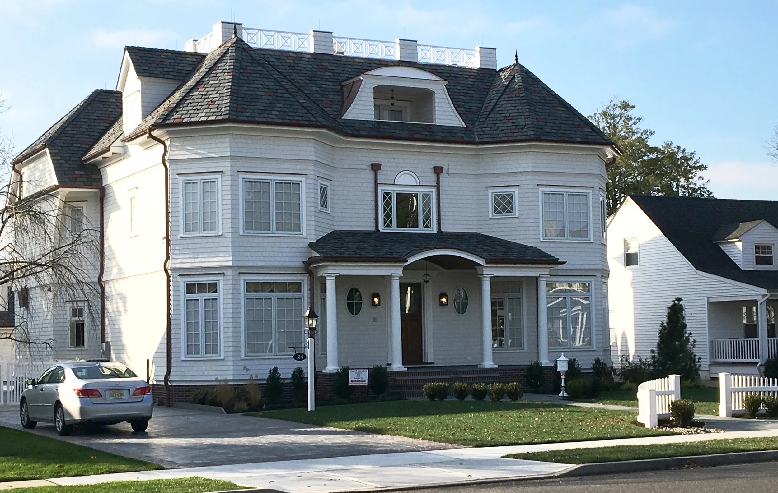  new driveway &amp; landscaping. Slate &amp; copper roof details. 