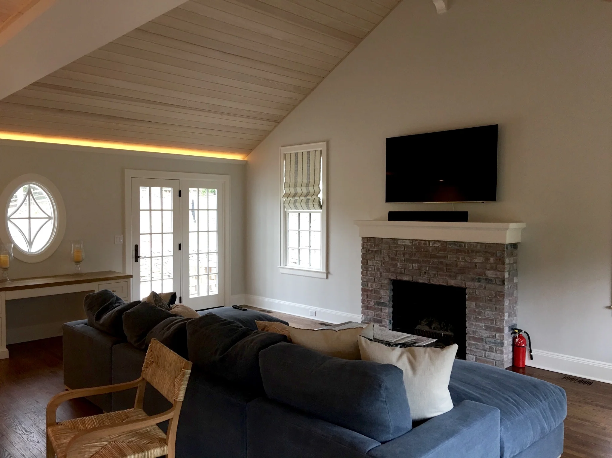 family room with french door patio exit 