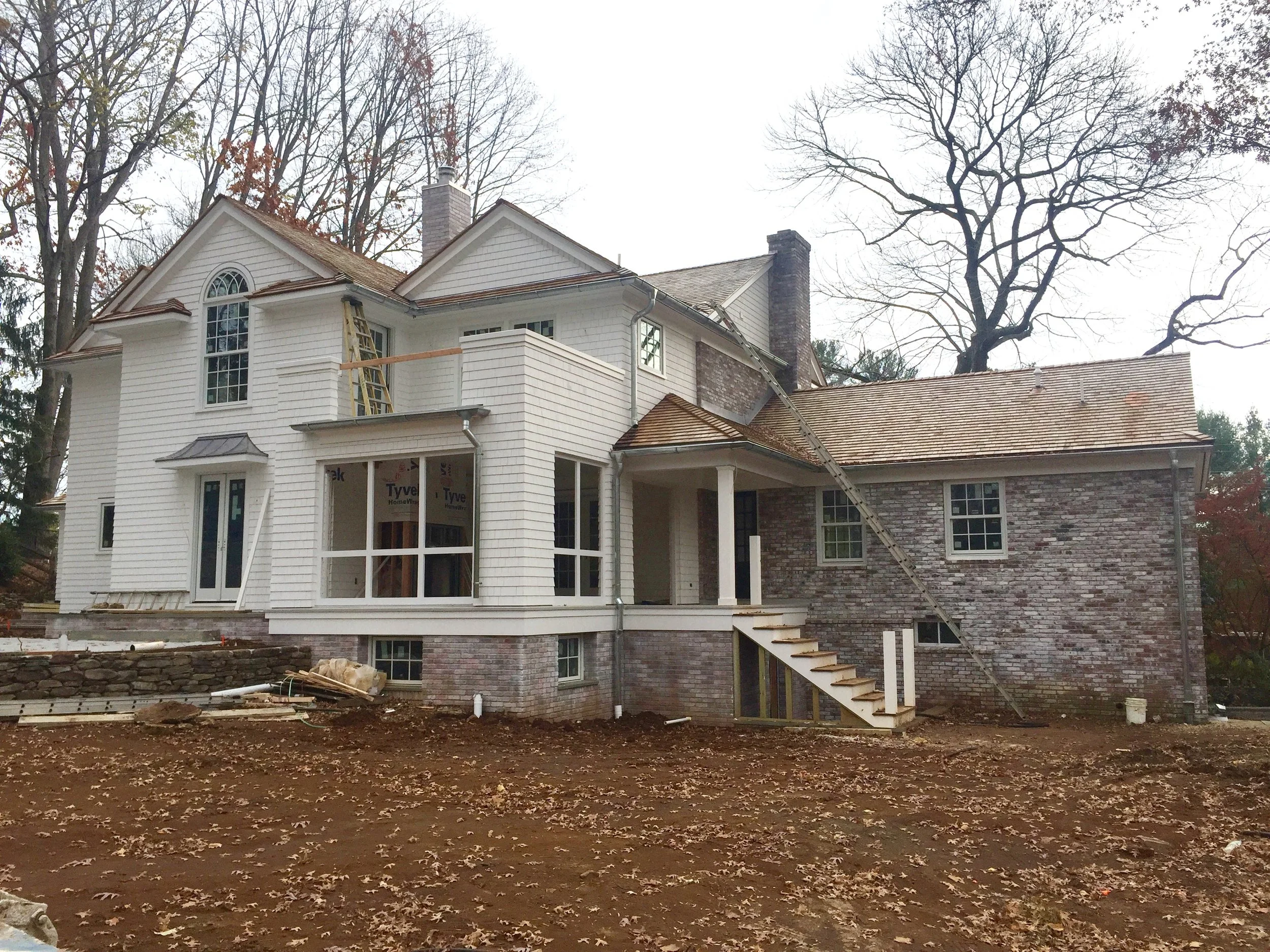 the rear of the house under construction