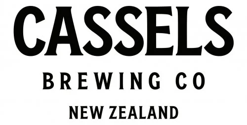 Cassels Brewing Co logo with the text 'Cassels Brewing Co New Zealand' in black on a white background.