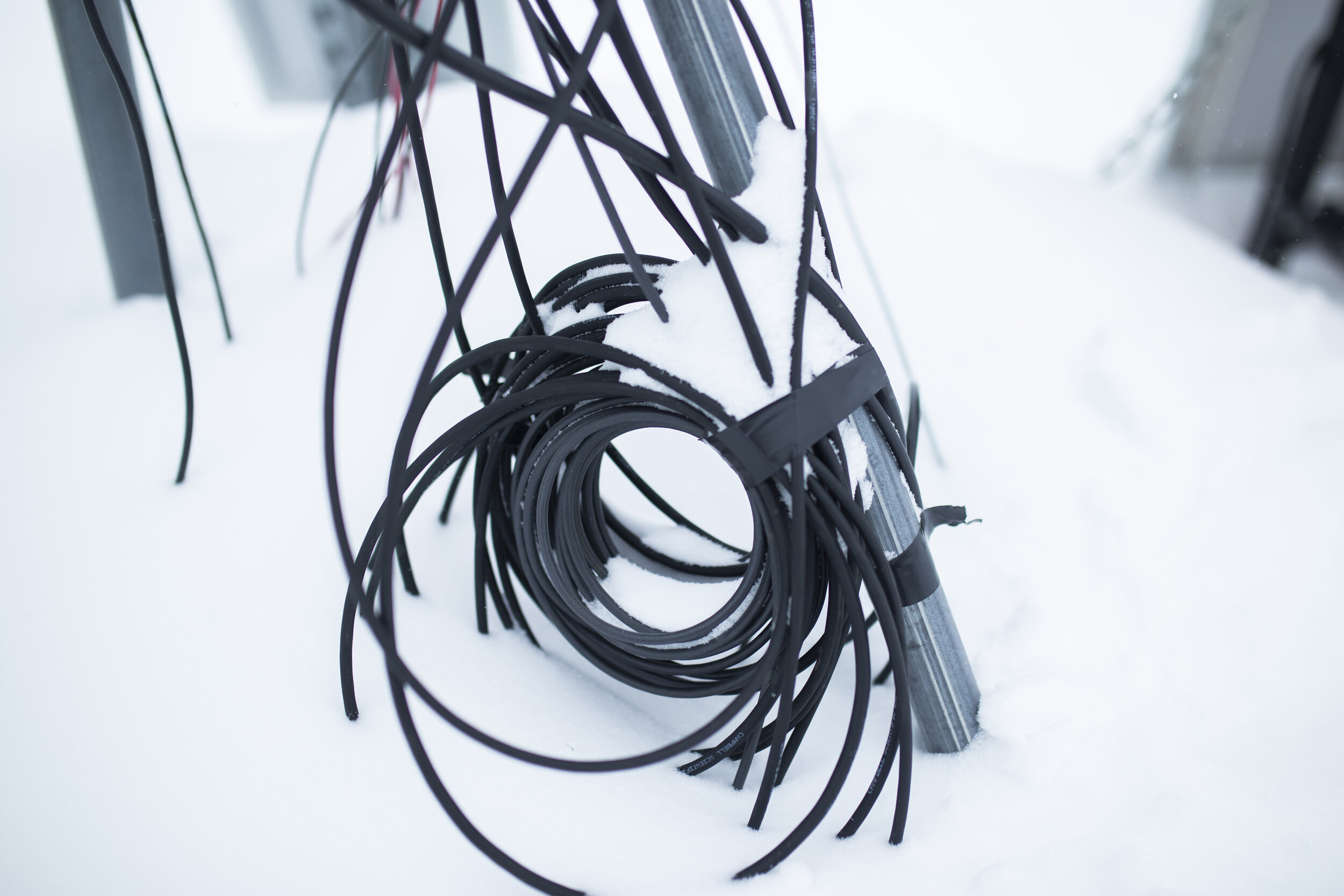  Weather Station cables buried in snow. 