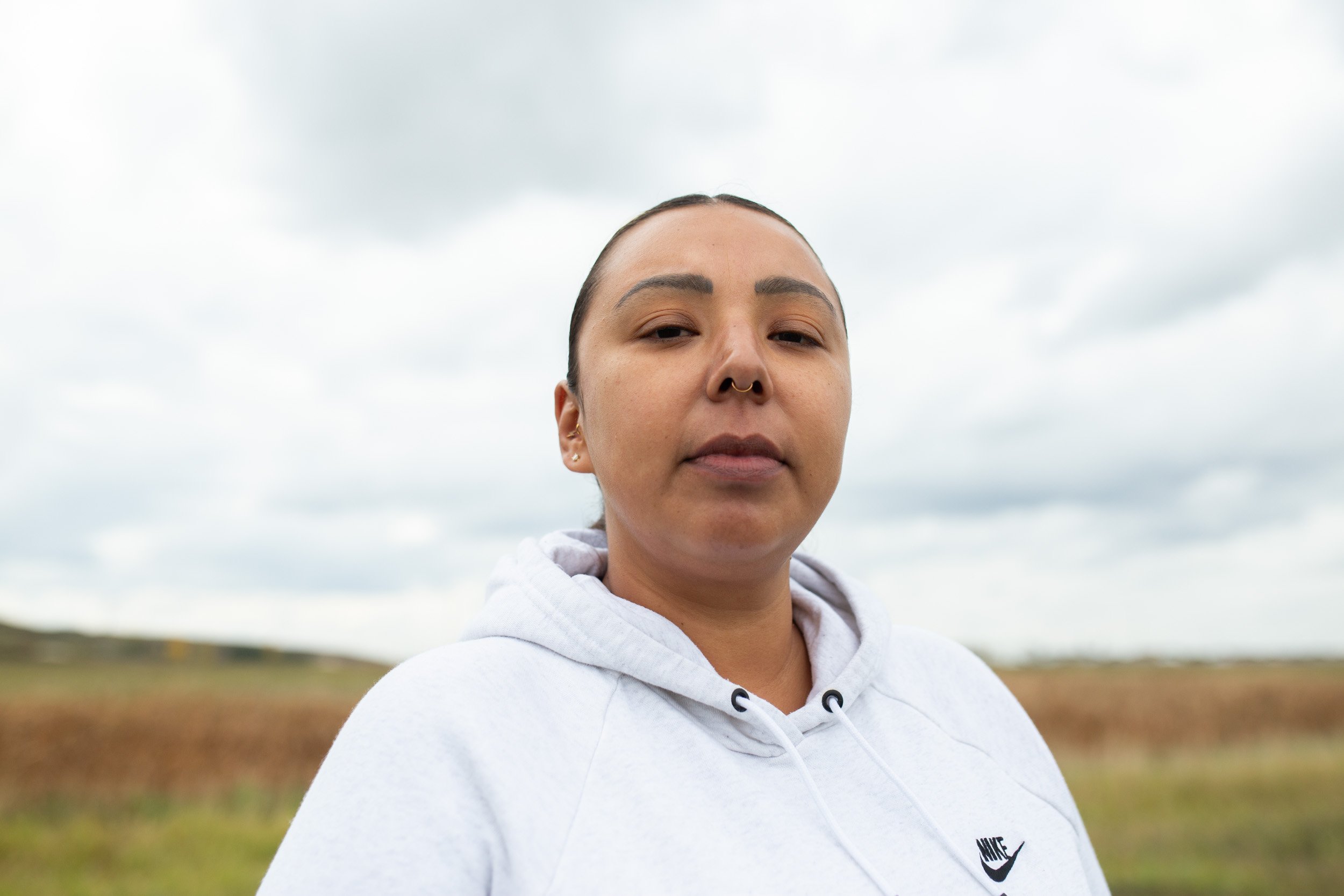  Kyra Wilson, Chief of Long Plain First Nations, visited Camp Morgan at Brady Landfill in support. Wilson has been directly affected by the murders within her own family, and is focusing her priorities on the health and wellness of their community, e