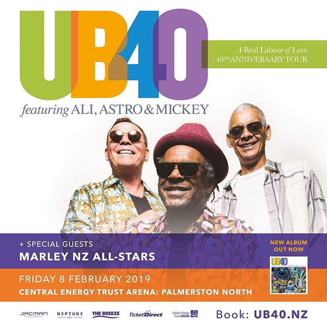 Due to overwhelming demand and near sell out shows, we are pleased to announce that UB40 featuring Ali Astro and Mickey have added another NZ date to their 40th Anniversary Tour! We will be playing at the Central Energy Trust Arena in Palmerston Nort