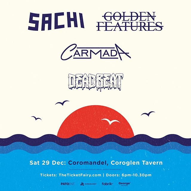 Presented by @georgefmnz  @audiology_touring  @fabriknz  @pato_entertainment 
Absolutely frothing to the gills to announce our summer tour with @wearesachi - alongside one of my all time favs @goldenfeatures - the brother @dearshelton as @deadbeat an