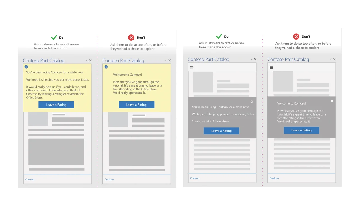 Best Practice Illustration-Effective Add-ins: How to encourage users to leave a rating