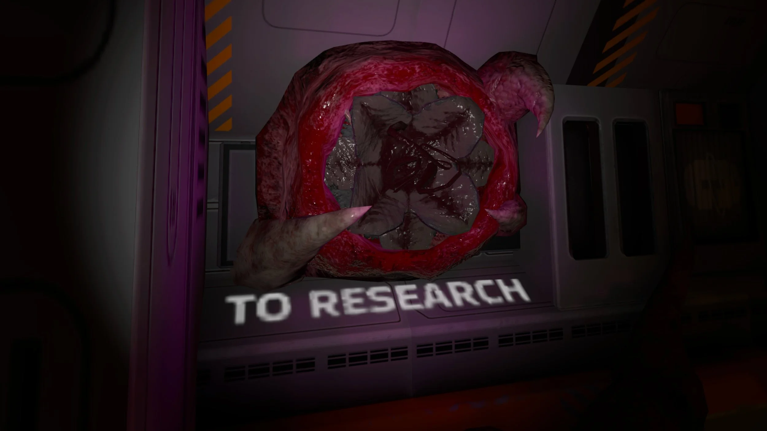 Teleporter on Cargo to Research Room, found within the Specimen's nest.