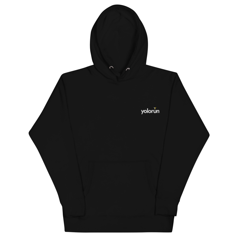 ATHLETIC BLACK FLEECE HOODIE - EMBROIDERED PRINT