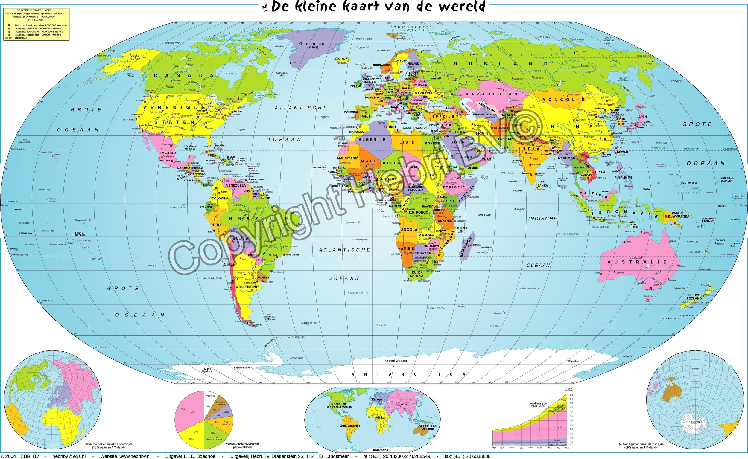 De minikaart van de Wereld