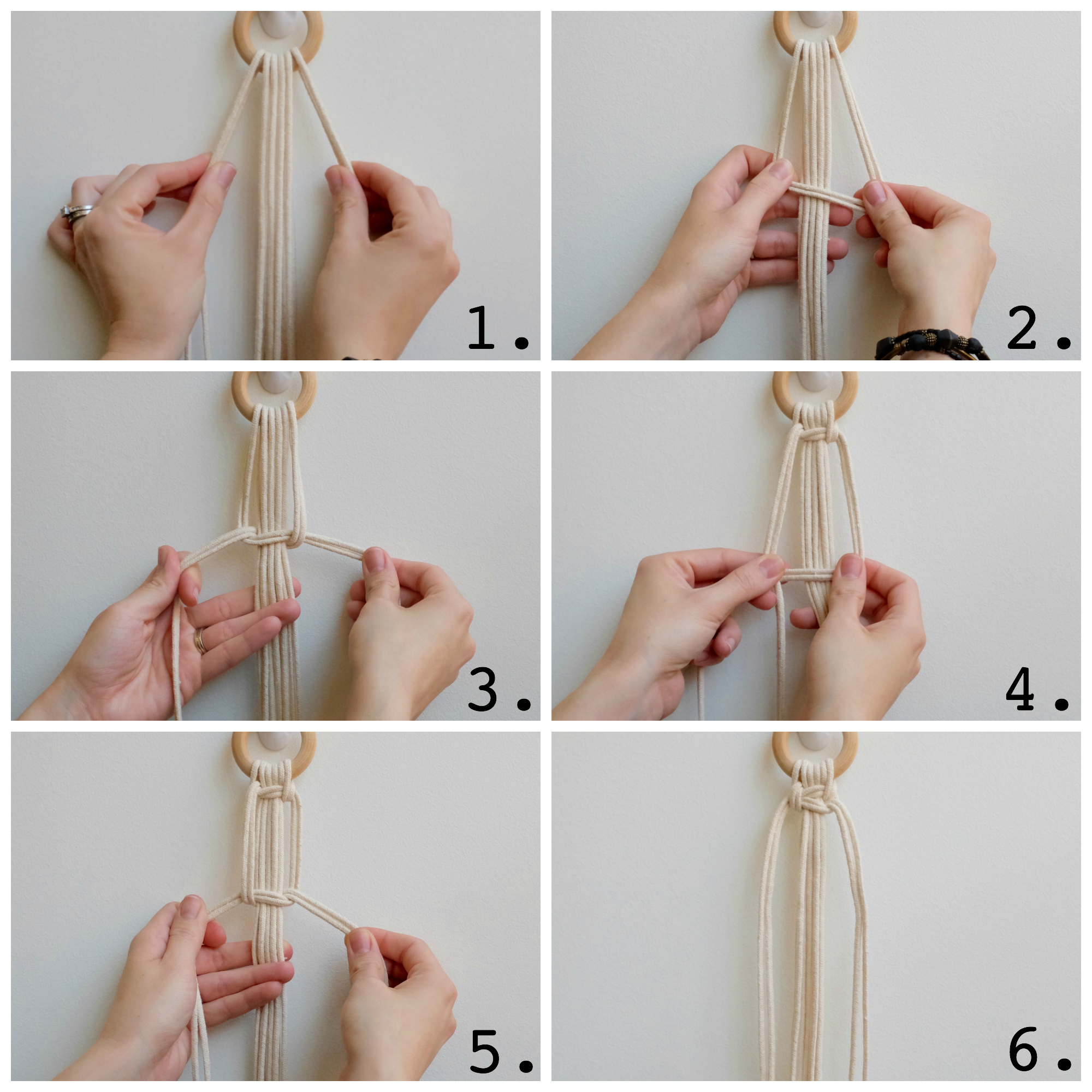 HOW-TO TUTORIAL: Top Macrame Knots for Hanging Planters: Square Knot —  House Sparrow Fine Nesting