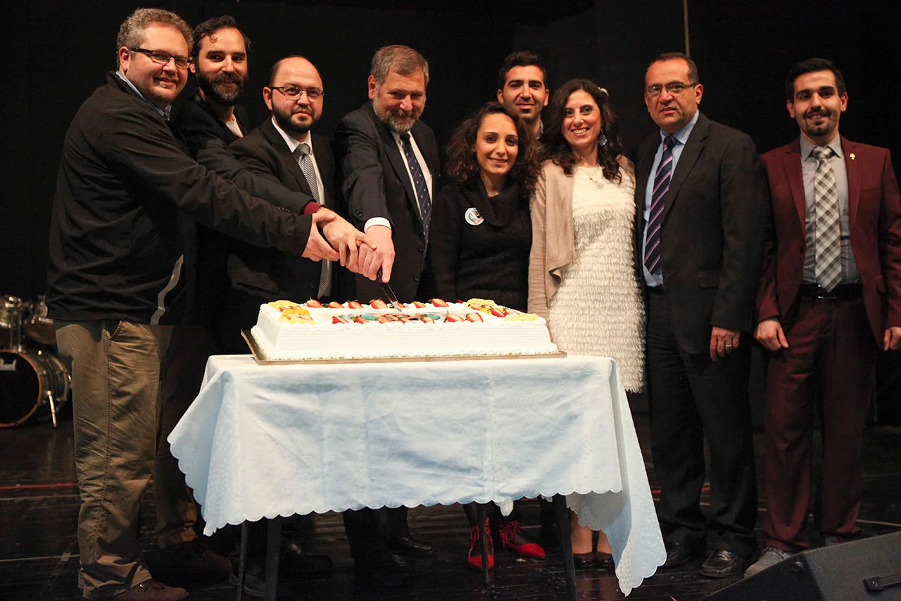 (L to R): Badveli Datev Basmajian, Mr. Raffi Chilingirian, Badveli Sevag Trashian, Mr. Adorján Kálmán, Ms. Nanor Kelenjian, Mr. Aren Deyirmenjian, Mrs. Anita Andonian, Rev. Raffi Messerlian, Badveli Hagop Akbasharian