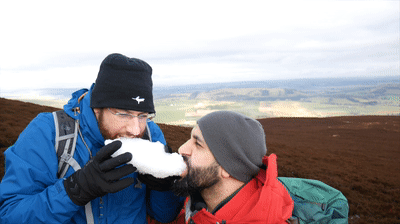 tinto hill eating ice on the mountains.gif