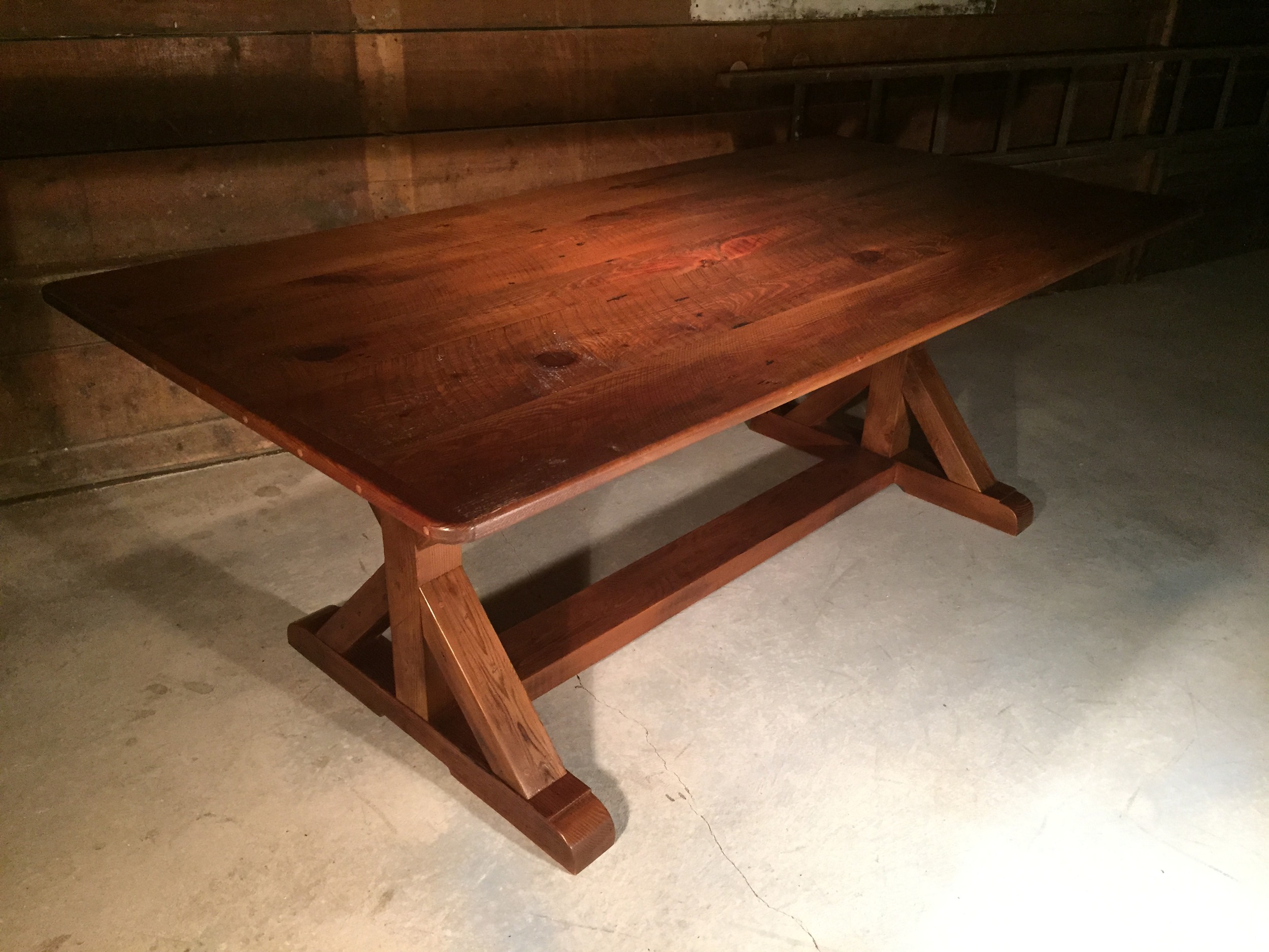 6' thin top X-Base trestle finished in Hazelnut