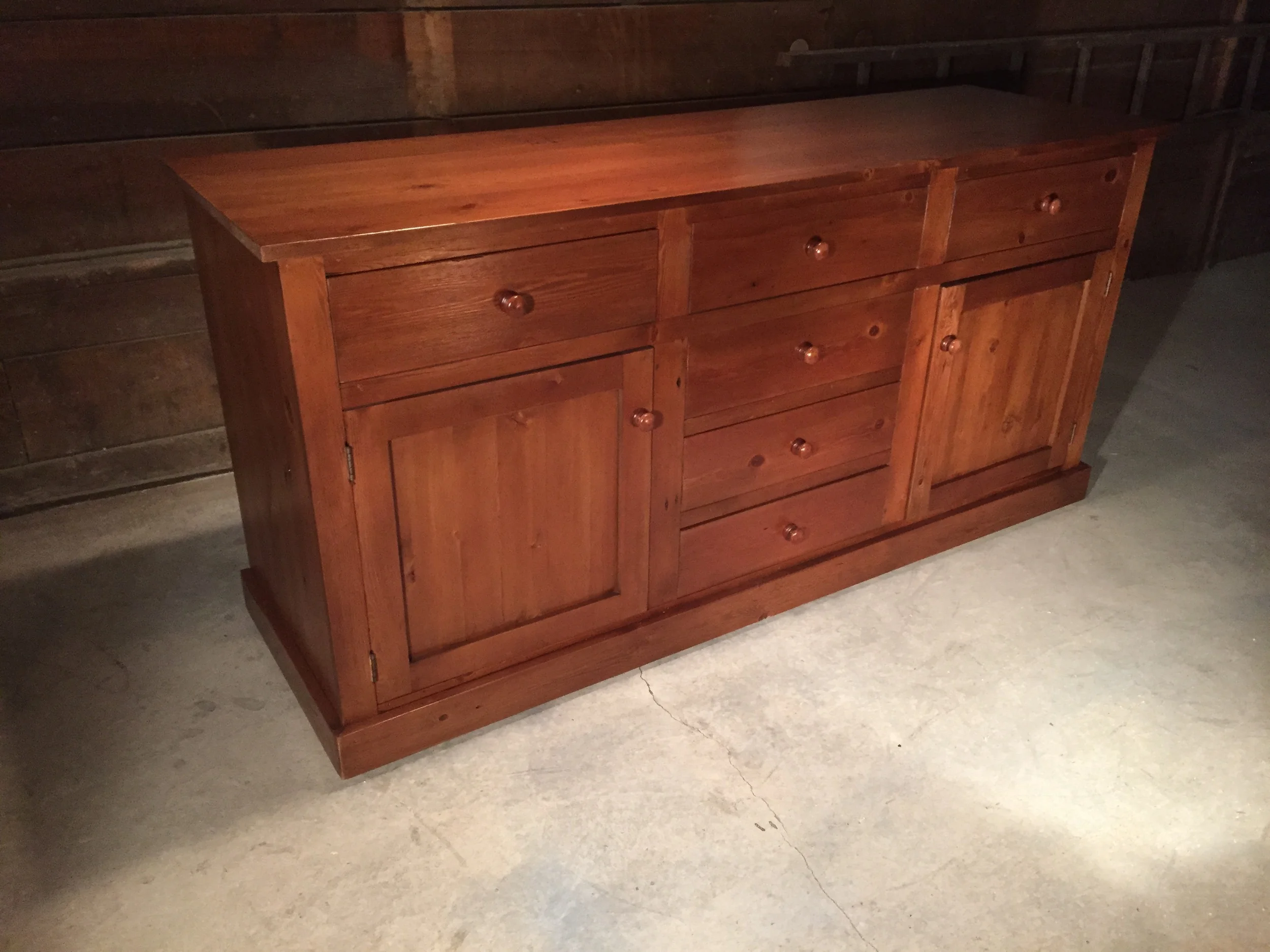 60"x18"x36" 3 over 2/3 server finished in Mahogany
