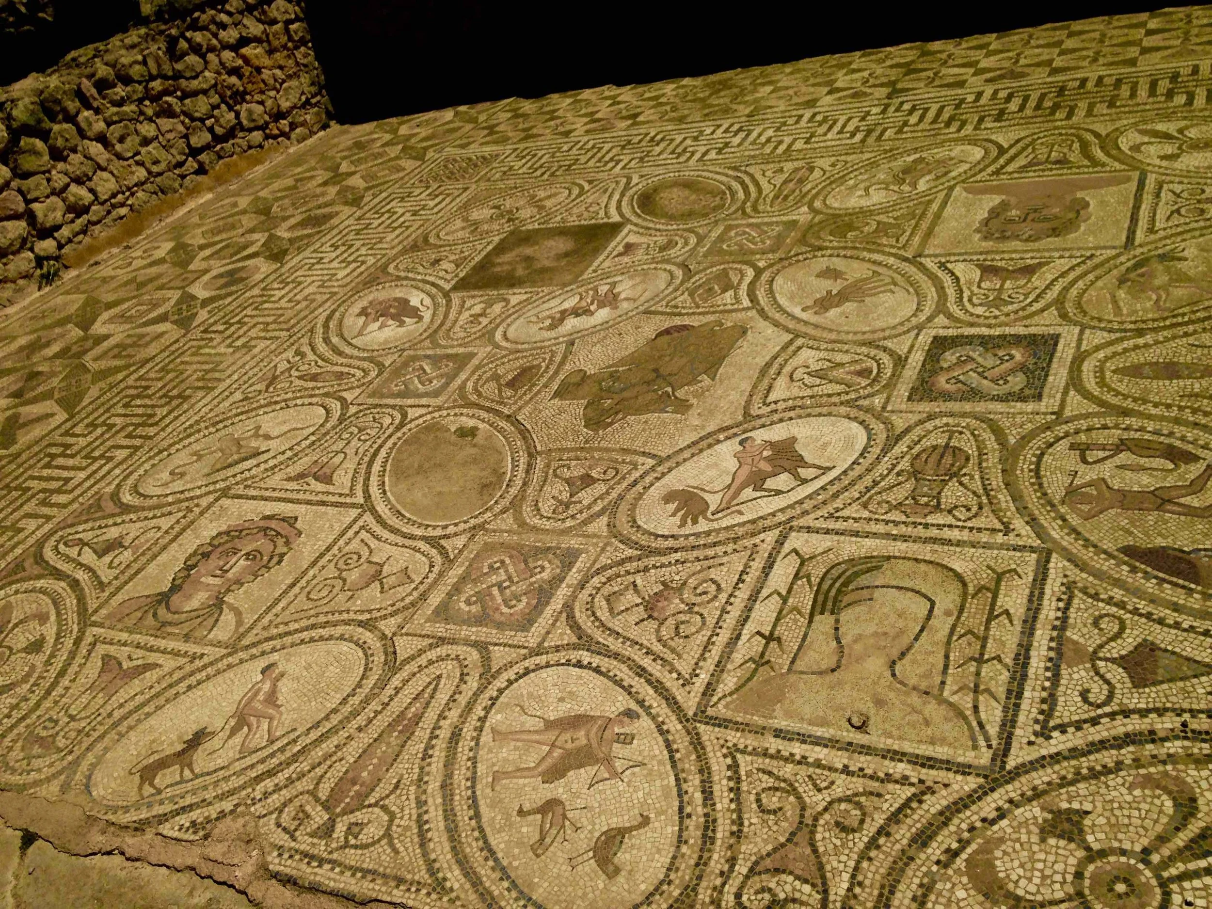 The story of Hercules as told through mosaic art.