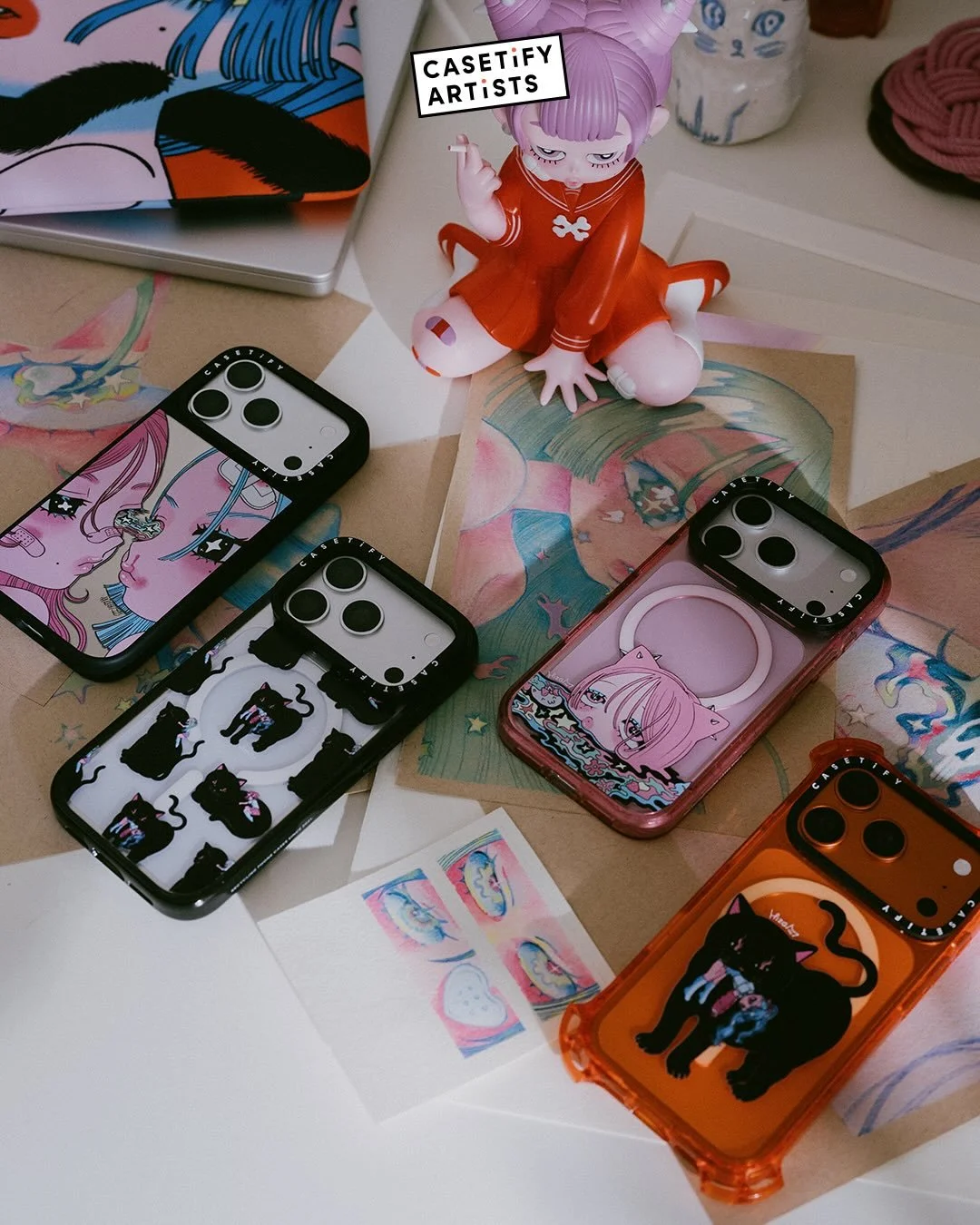 The @hizgi &times; @casetify , smartphone cases and tech accessories are finally here!

We&rsquo;re so happy to share this collaboration that we&rsquo;ve been looking forward to for so long.

They will make you feel happy just by having them.
We hope