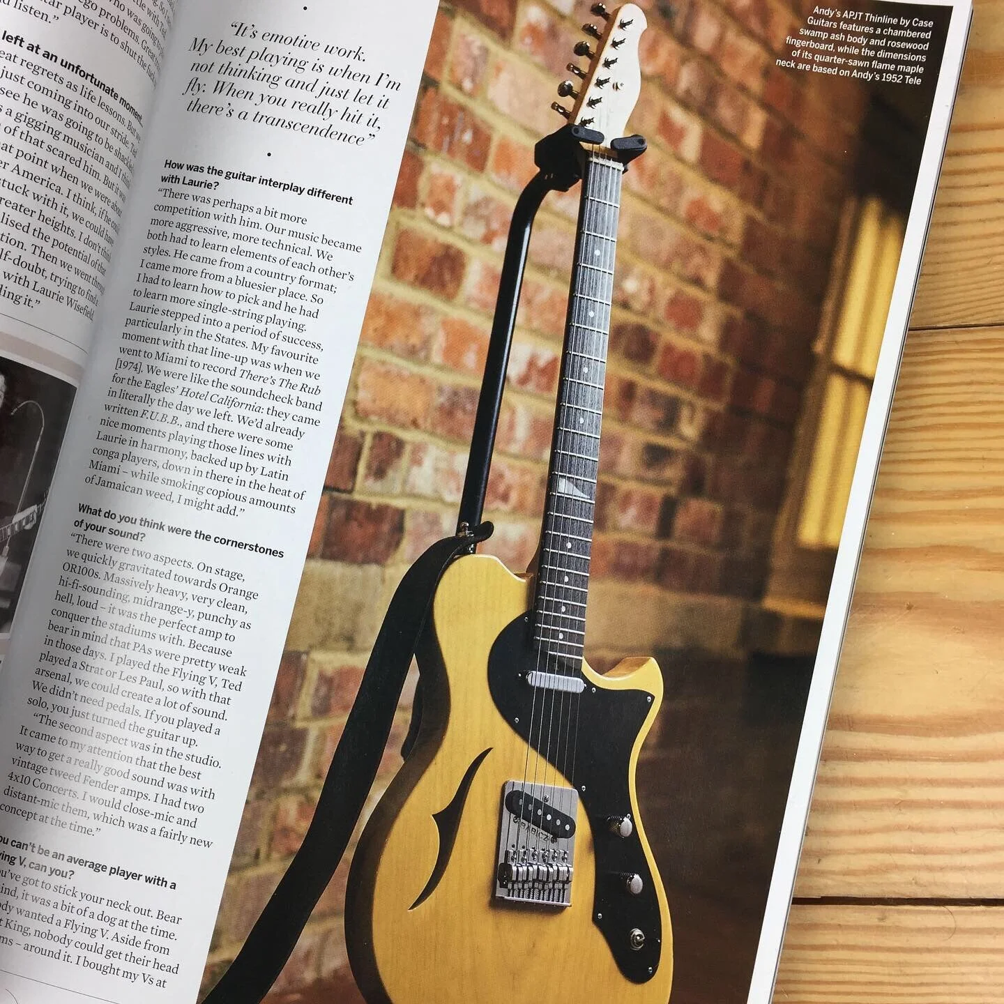 Image of APJT Thinline electric guitar in Guitarist magazine