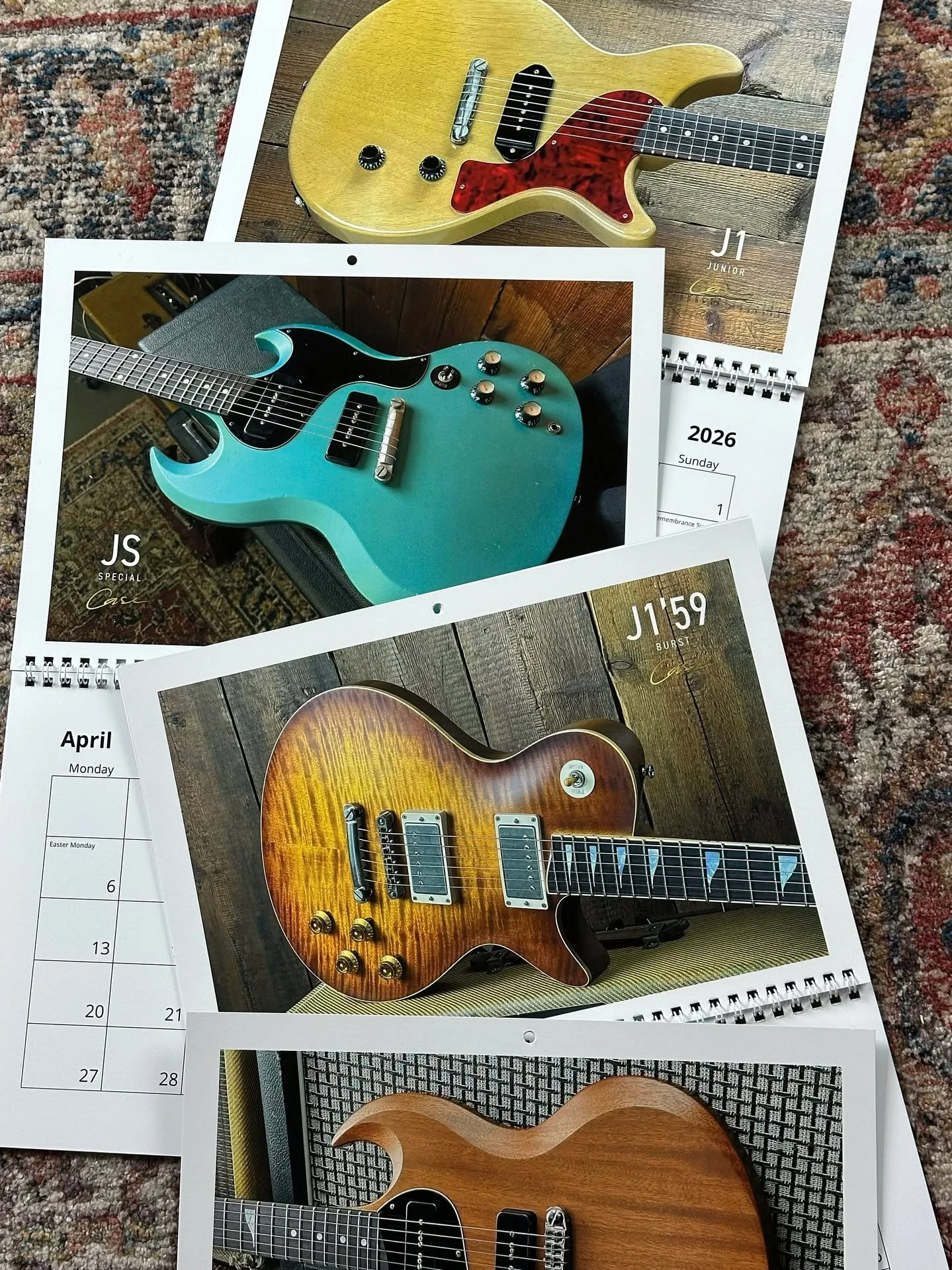 Case Guitars Deluxe 2026 Wall Calendar A4 Double. Out Now

The 12 Rich, vibrant, gloss-finish images are printed on premium 300gsm card - a great gift for guitar lovers and collectors.

Only &pound;17, including UK postage.
Just a small number availa