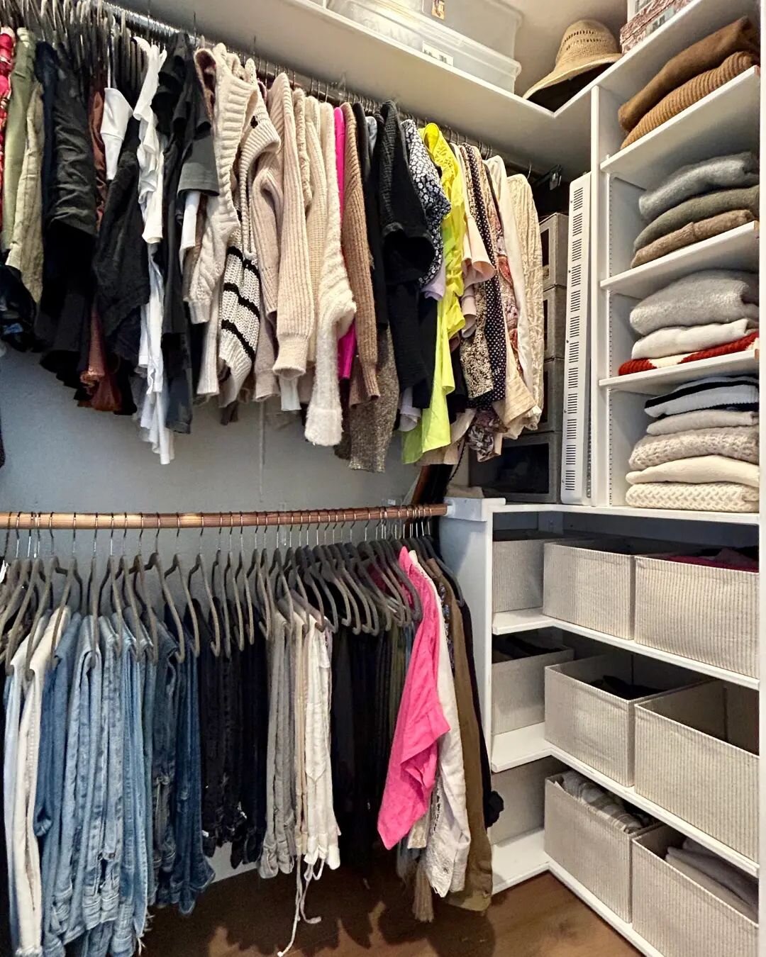 No dresser, no problem! We love the challenge of sourcing the best products to maximize a space and optimize the function for our clients.

In this recent closet edit, we had to make space for all of the client&rsquo;s folded clothes. We used up ever