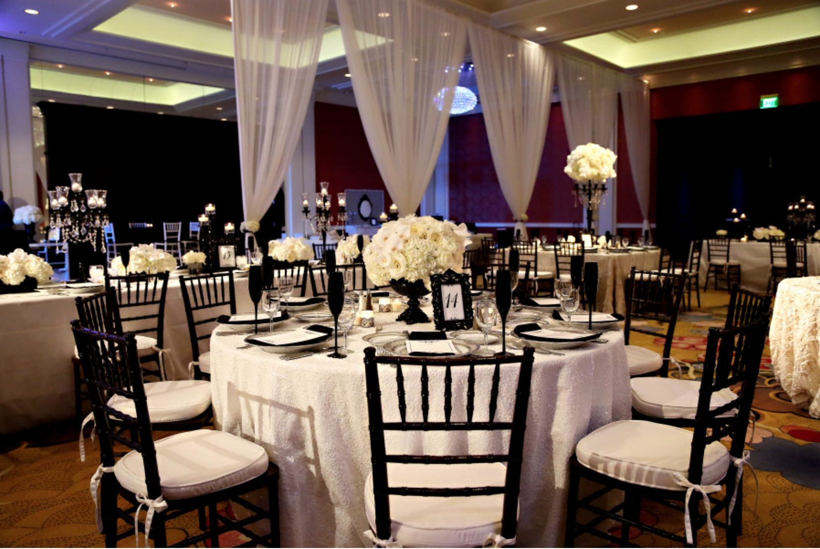 grand ballroom monochrome wedding in grand rapids