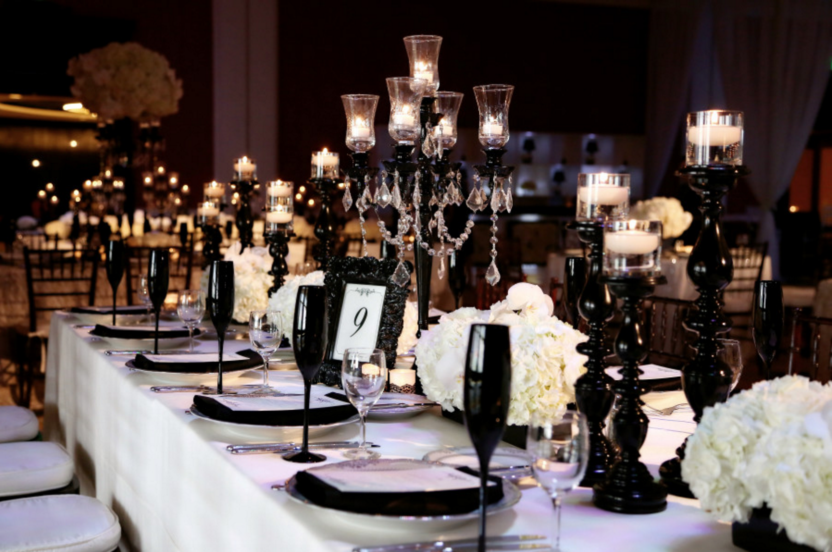 midnight inspired wedding white and black