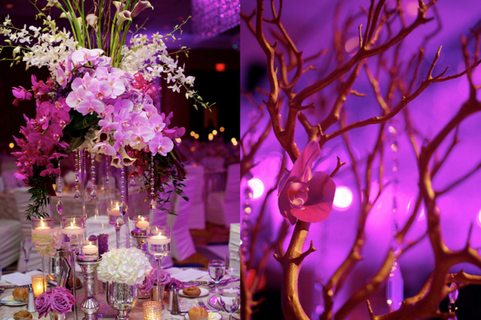 Amway Grand Plaza Wedding with Big Flower Centerpieces