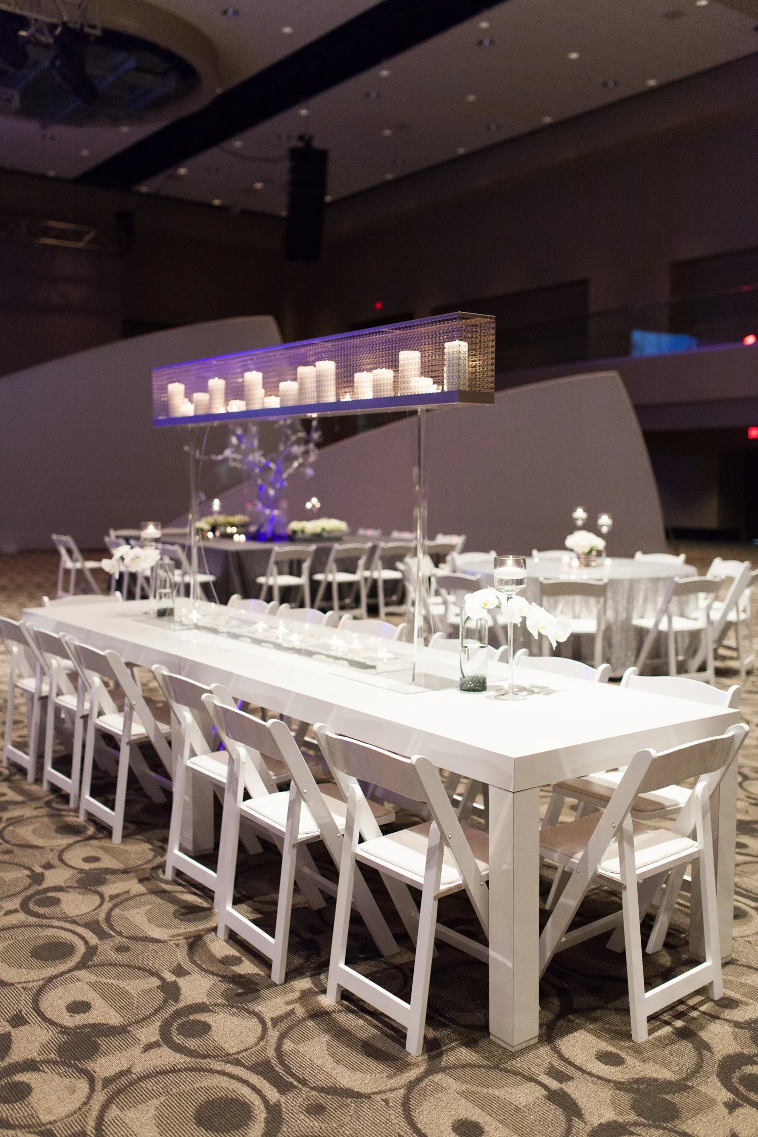 Downtown Grand Rapids, Michigan Event with White Tables