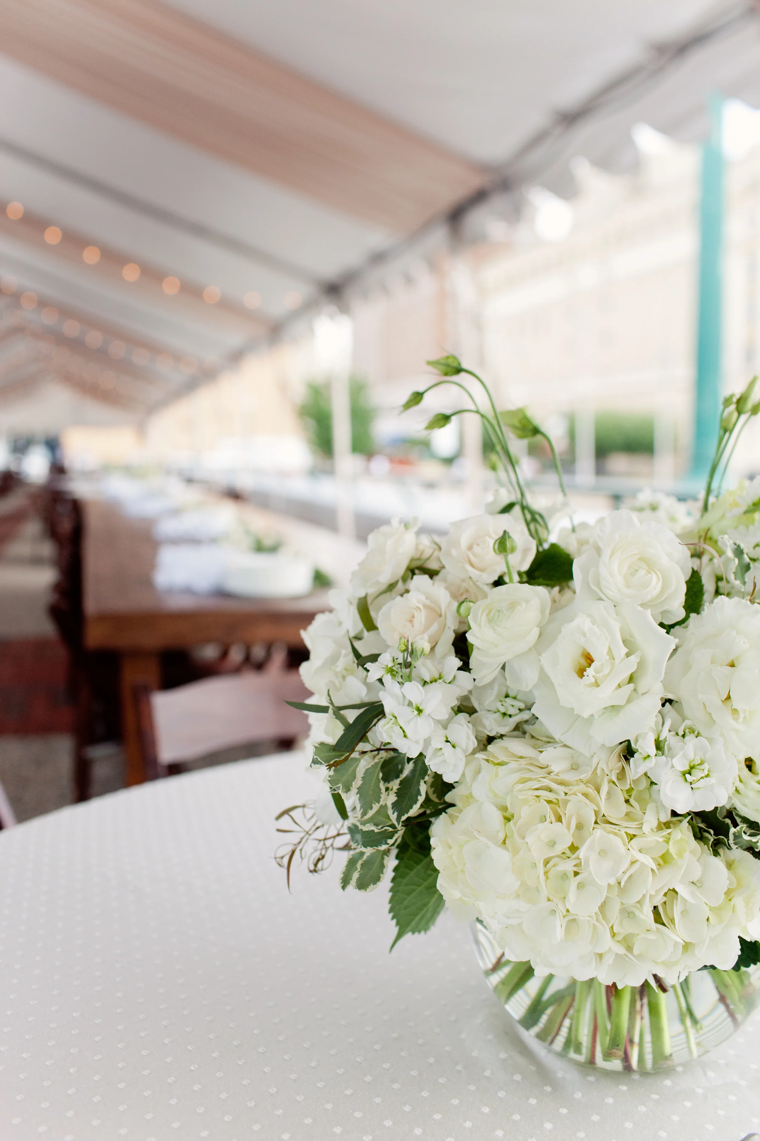 Gillette Bridge Tented Event Vintage Table Rental