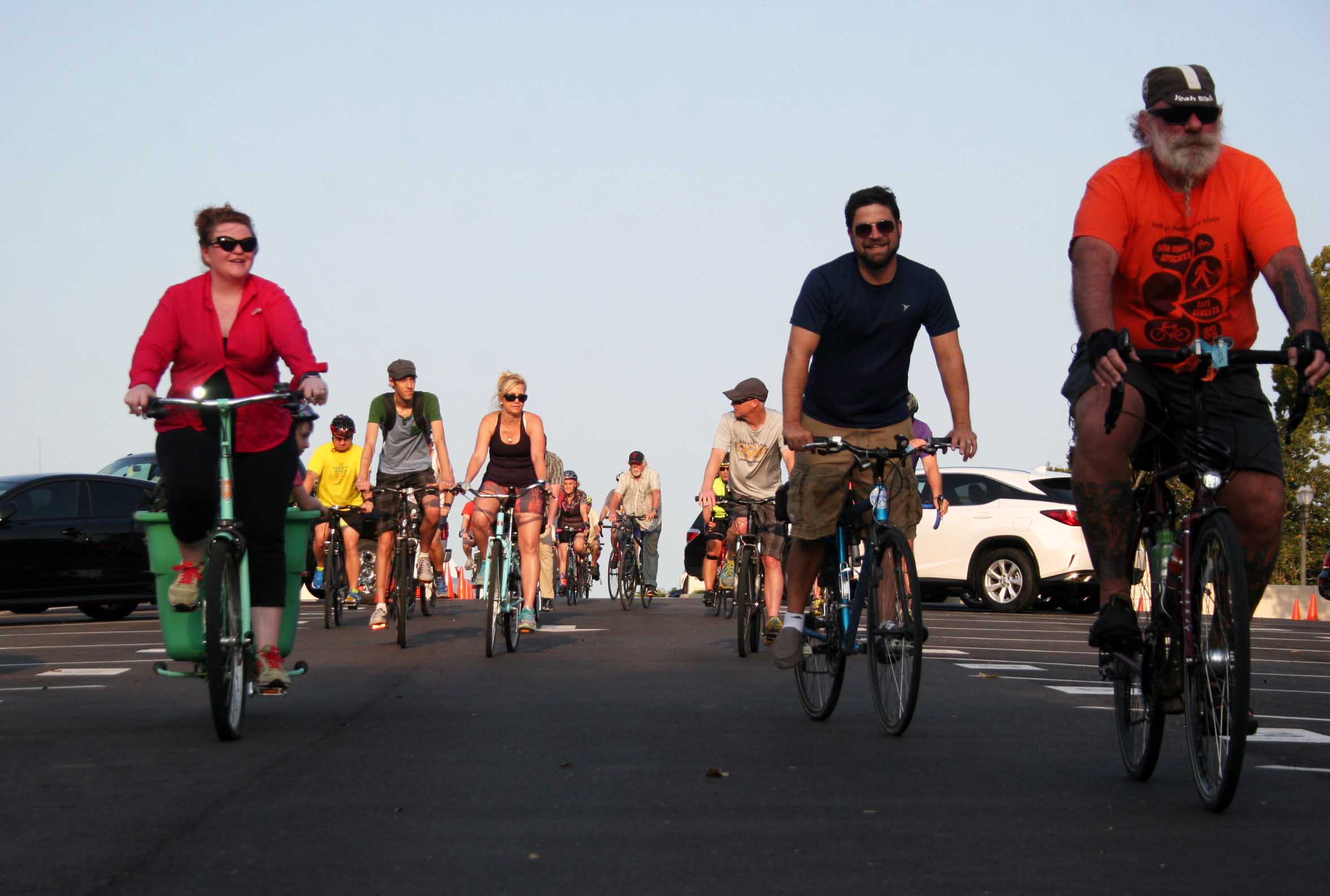 Bicyclists in April at a ride in support of Senate Bill No. 171
