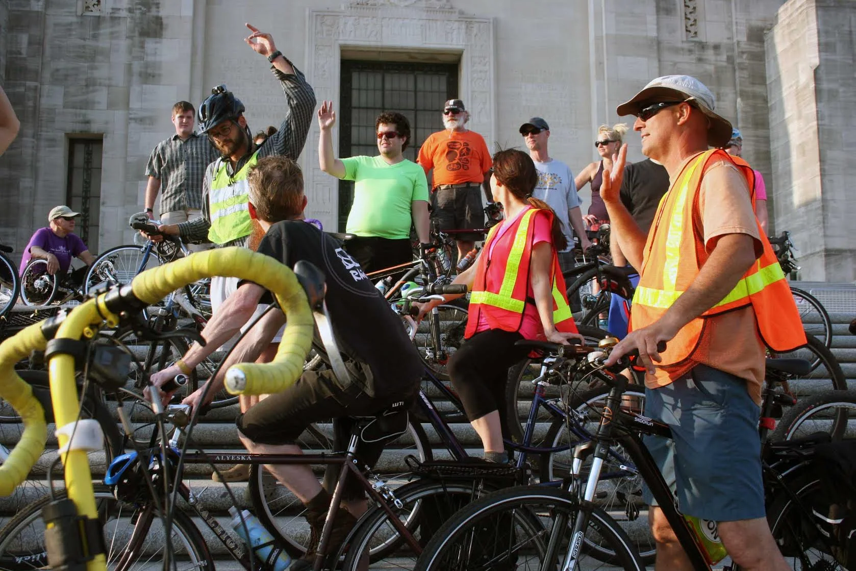 Bike Baton Rouge members and volunteers at the State Capitol in April 2016
