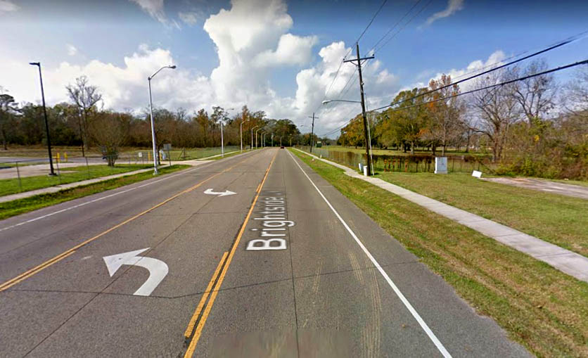 Brightside Lane with bike lanes. This was a Green Light Plan project. Image: Google Maps.