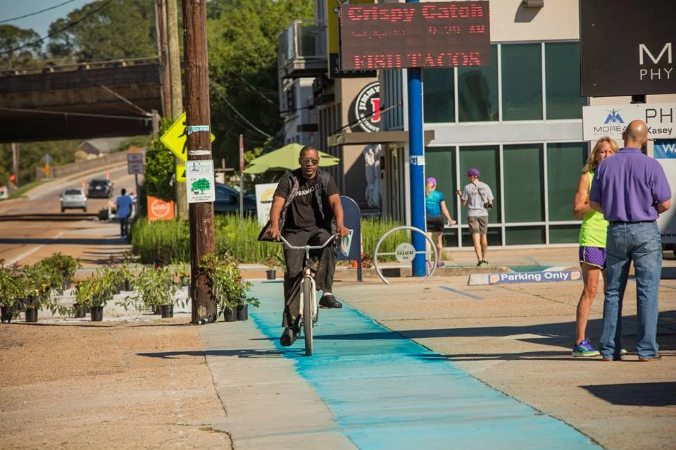 CPEX's 2016 Better Block demonstration on Perkin's Road.