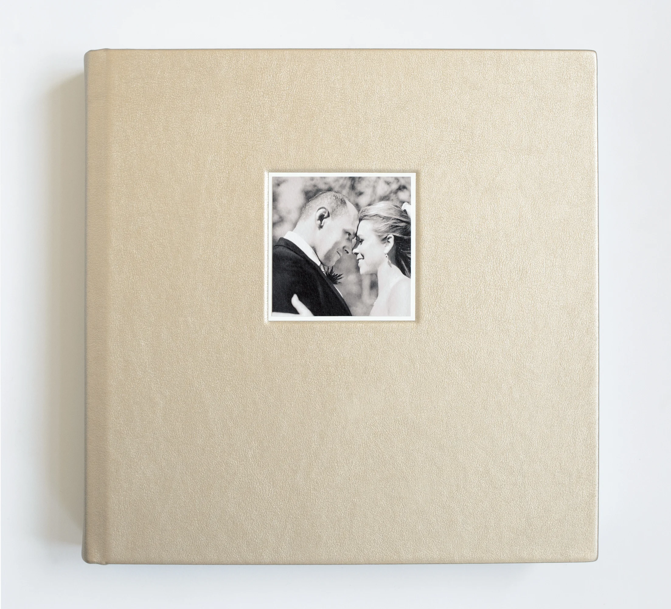 Caroline + David 10" x 10" Flushmount, Champagne leather