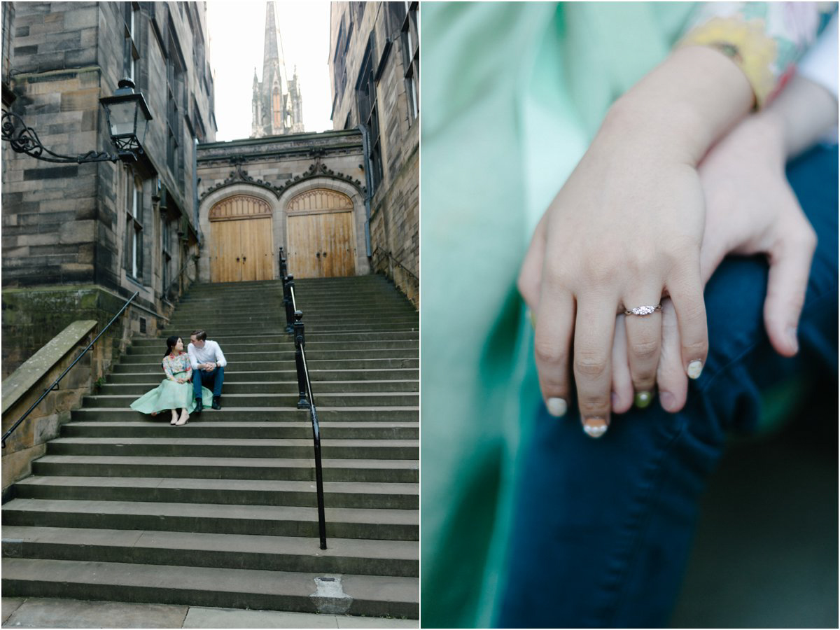  Cro&Kow Engagement shoot in Edinburgh with Korean Bride and British groom 