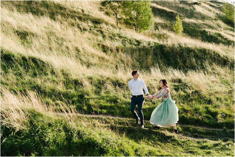  Cro&Kow Engagement shoot in Edinburgh with Korean Bride and British groom 