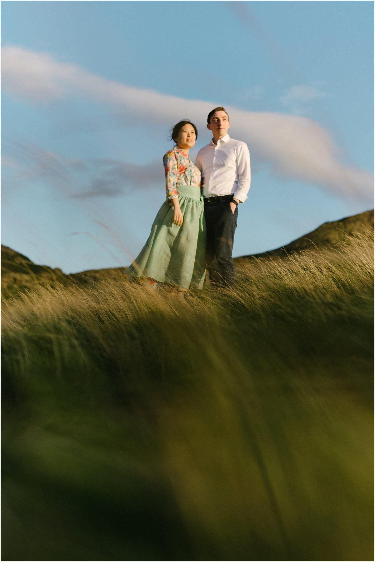  Cro&Kow Engagement shoot in Edinburgh with Korean Bride and British groom 